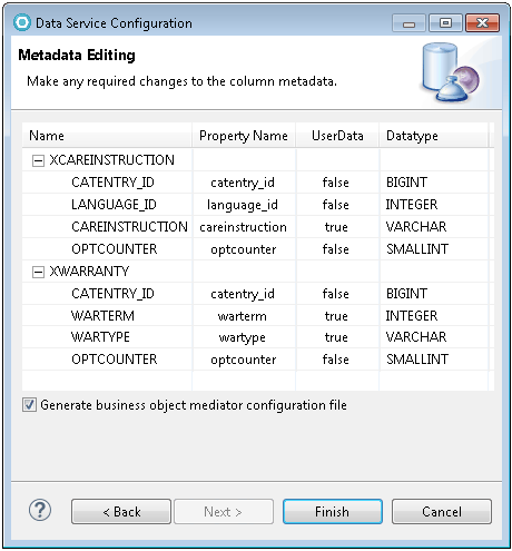 Image showing the metadata editing settings.