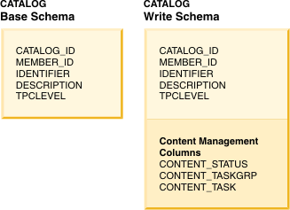 Catalog base and write schemas