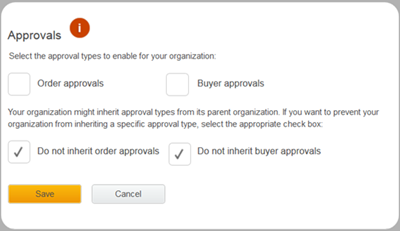 Buyer approvals and order approvals are inherited