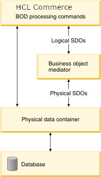 El Mediador de objetos de negocio proporciona acceso a los datos físicos y lógicos.