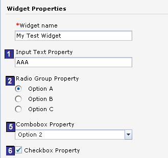 Properties view when Option A is selected