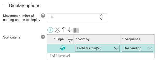 Profit margin sort criteria.