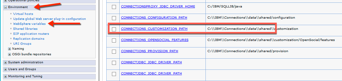 Connections Customization Path