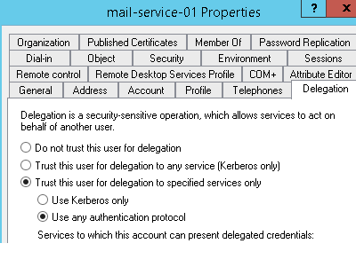 Mail service configuration