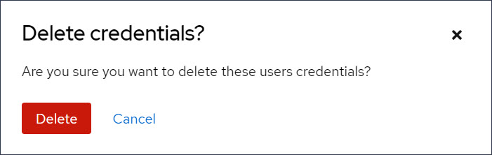 Image of the Delete credential dialog.