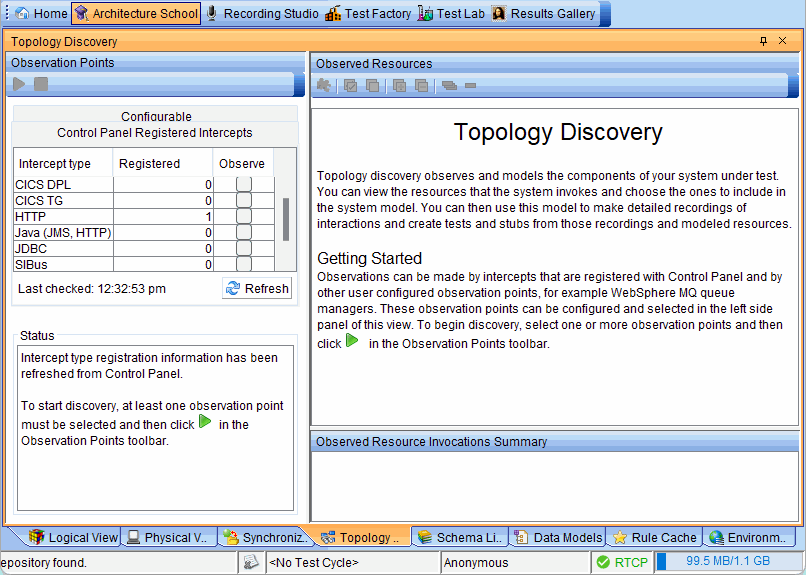 Image of the Topology Discovery tab.