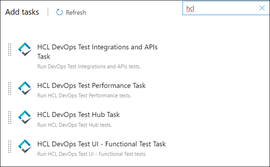 HCL Task selection in Azure DevOps