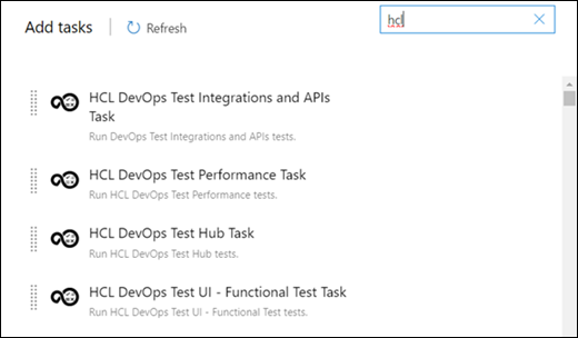 HCL Task selection in Azure DevOps