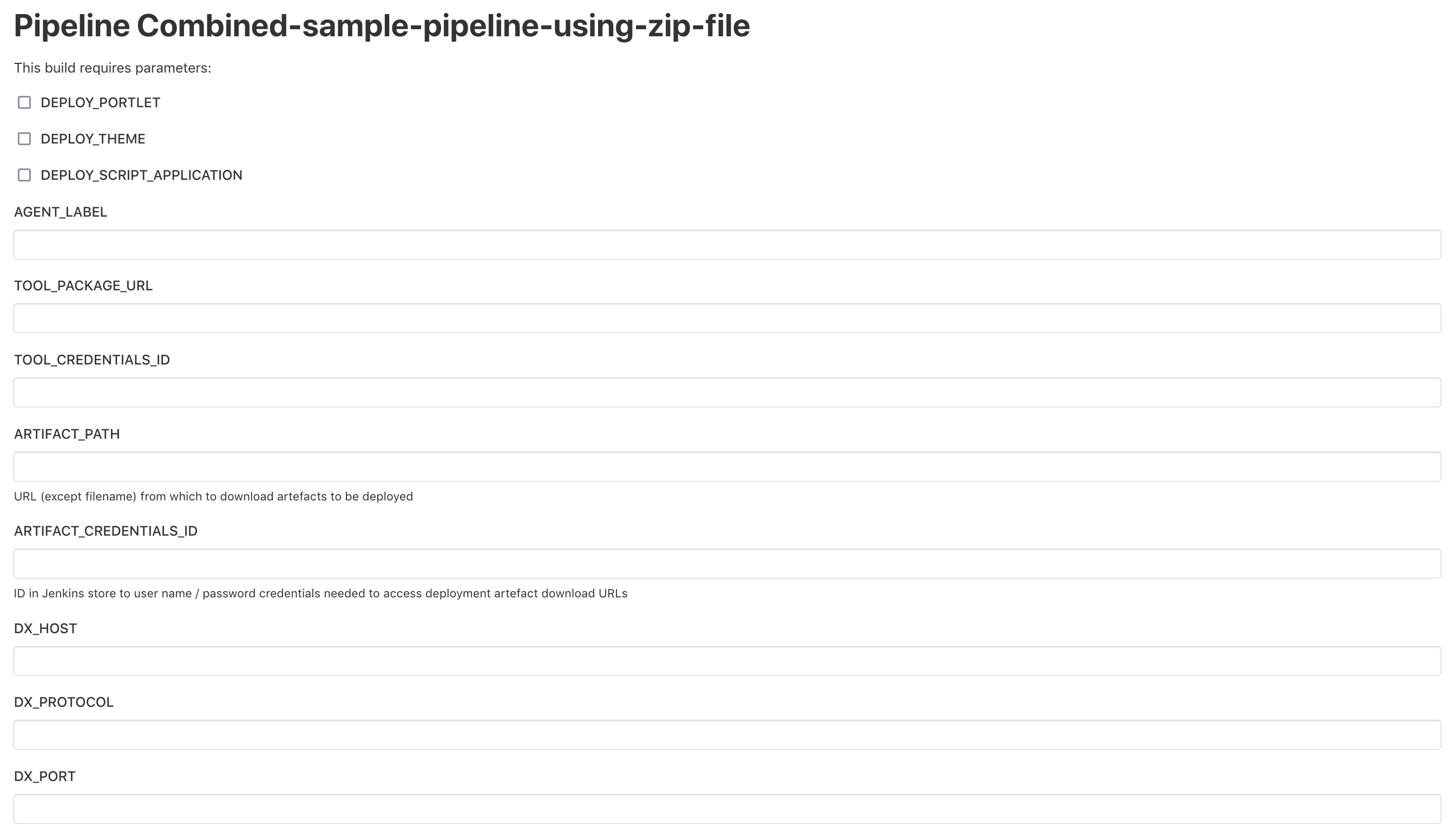Sample pipeline for the DXClient node package file