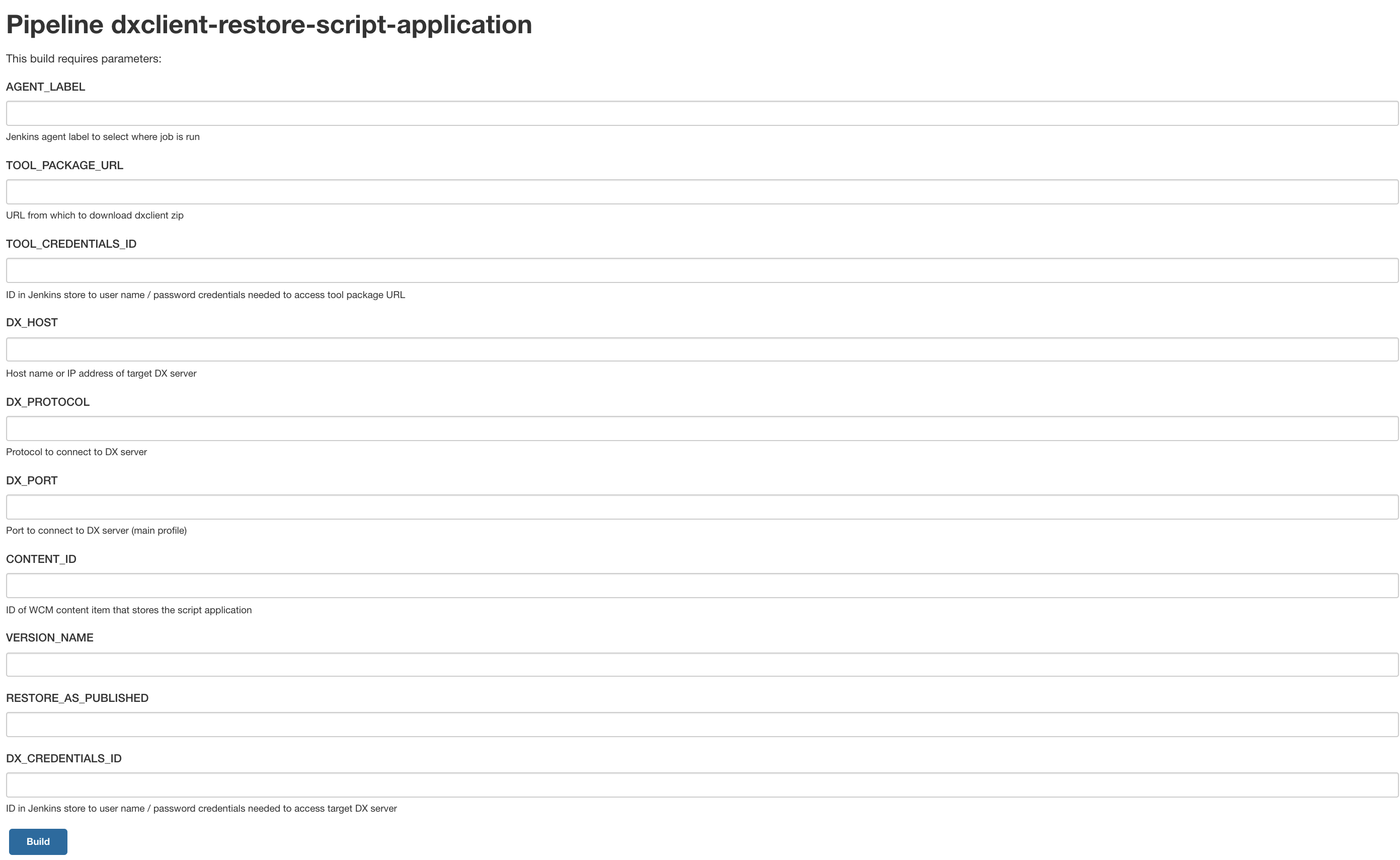 Pipeline DXClient deploy script application sample