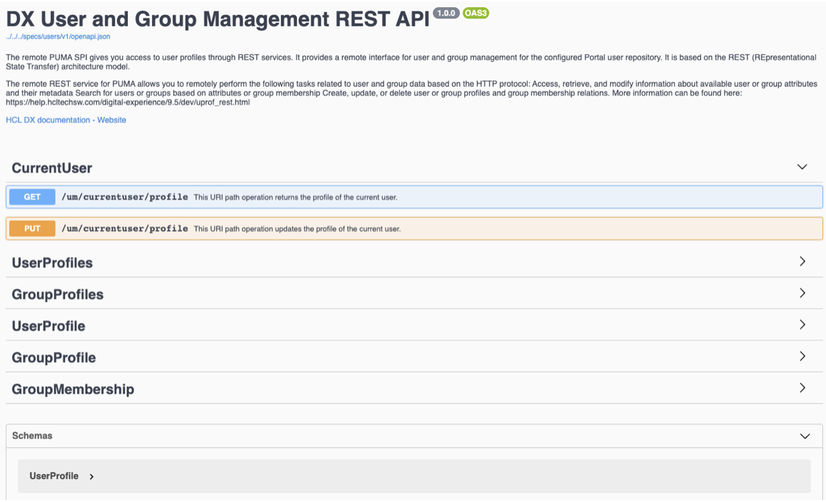 DX User and Group Management REST API