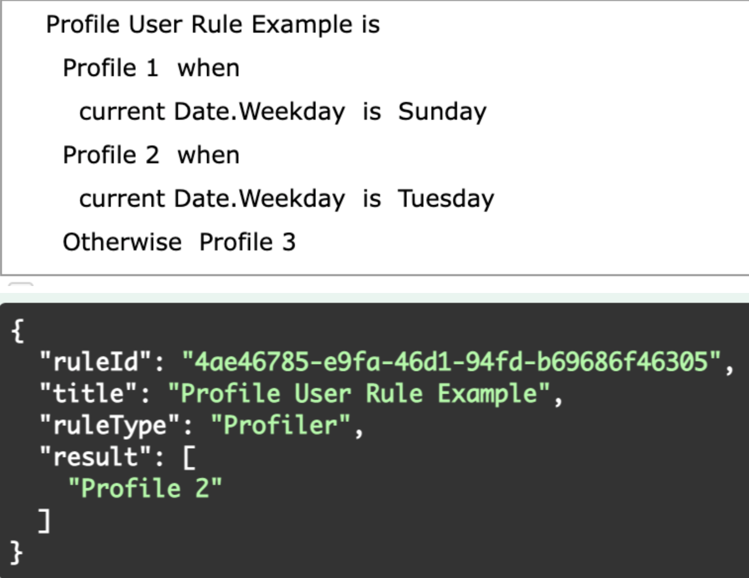 Profile User Rule example