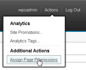 Link to the Assign Page Permissions portlet in the Actions menu.