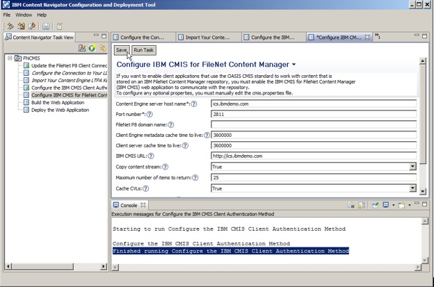 Configure IBM CMIS for FileNet Content Manager