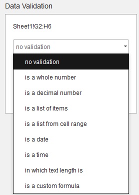 Adding data validation