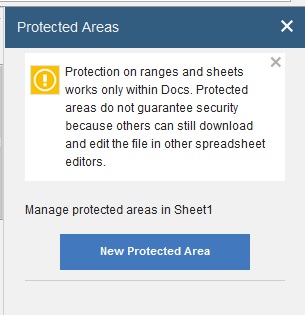 protected areas panel in the sidebar
