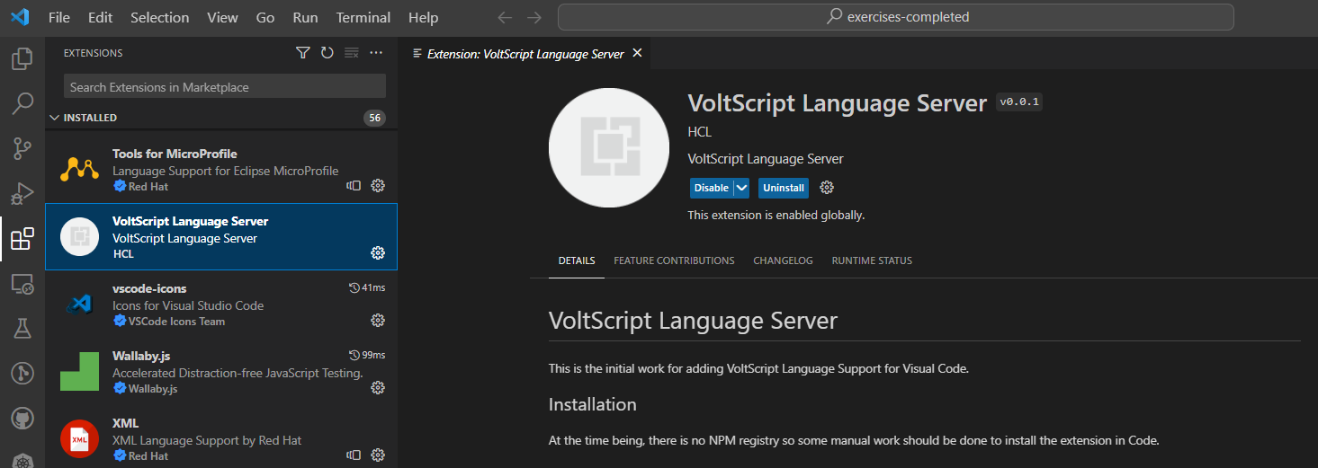 VoltScript Language Support