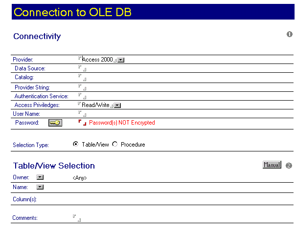 OLE DB connection document  for DECS bmp