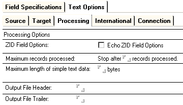 Text Connector connection document text processing options bmp