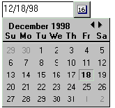 Calendar pop-up control