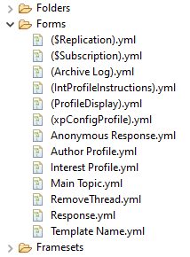 Team development menu for yaml formats