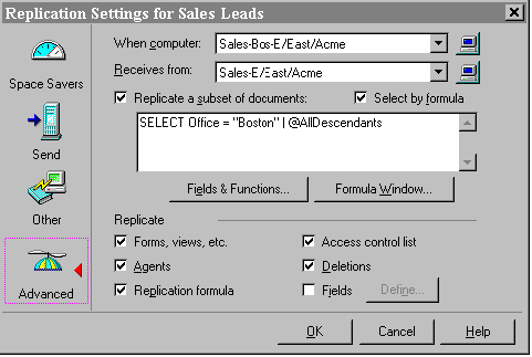 Replication settings for Sales Leads