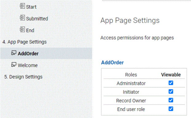 app page roles access