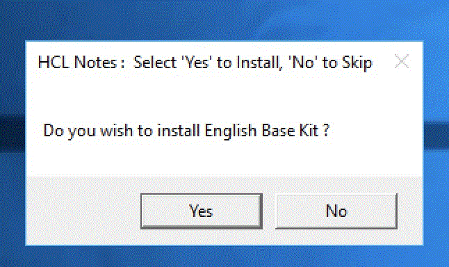 Prompt asking whether to install English client