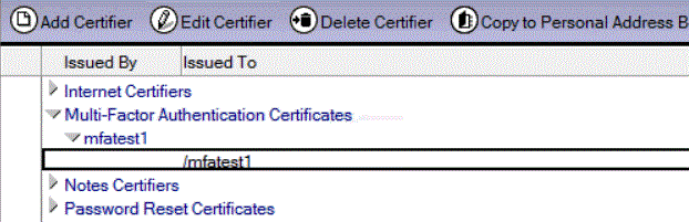Example Multi-Factor Authentication Certificate for /mfatest1