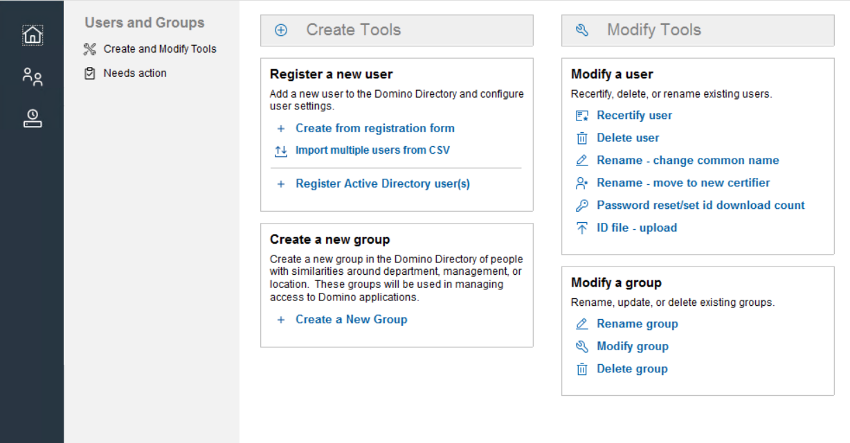 Screenshot of Users and Groups page