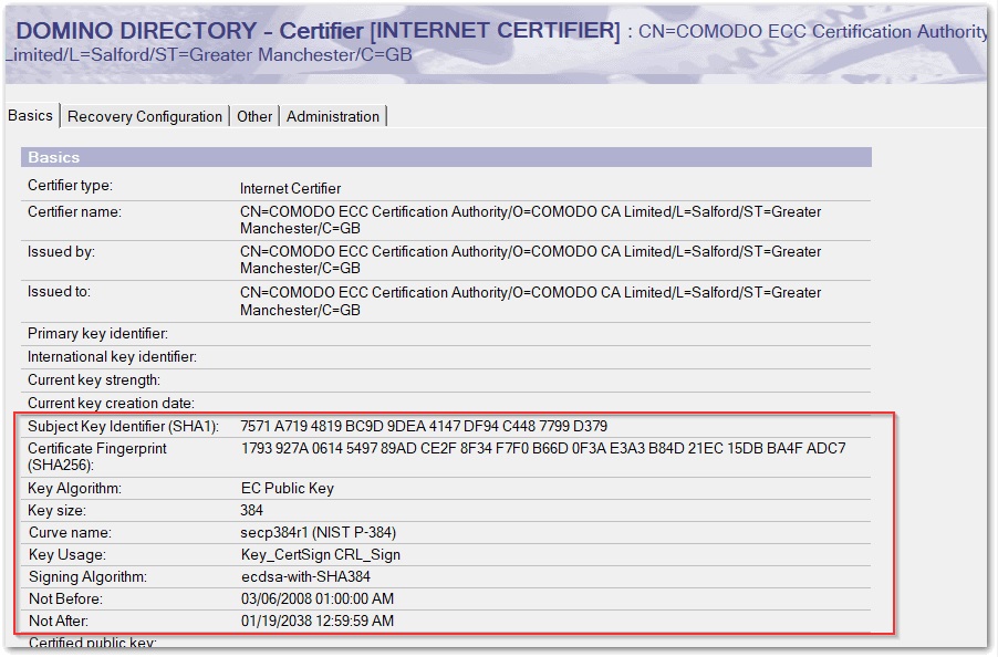 New fields in Internet Certifier document