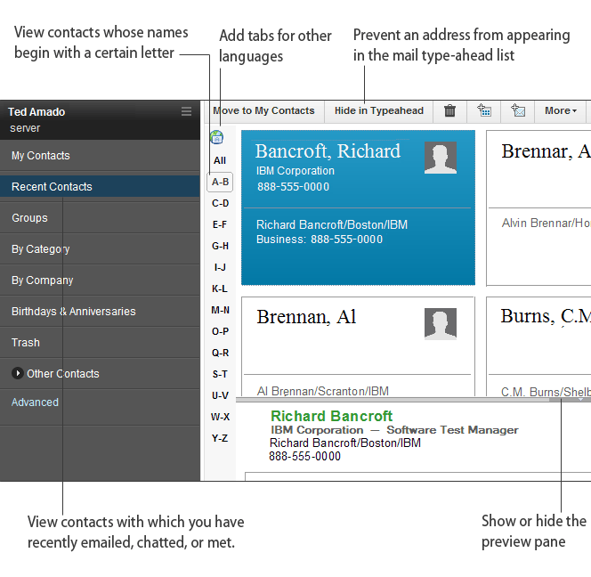 Screen image of product showing different areas of the screen highlighted