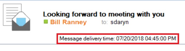 Message delivery time in a scheduled message