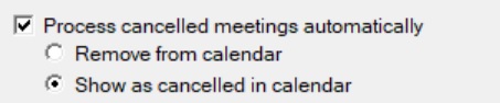 Show as cancelled in calendar setting enabled