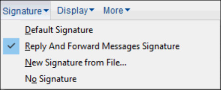 The Reply And Forward Messages Signature option as you reply to or forward a message