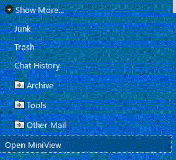 show more and open miniview options