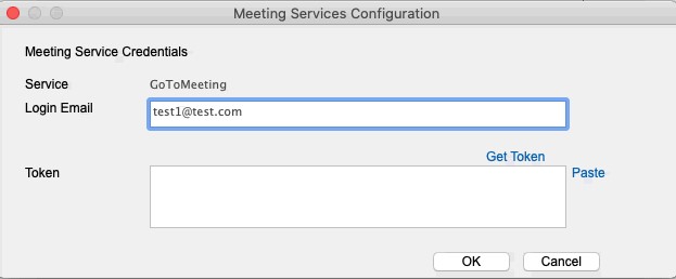 meeting services configuration window