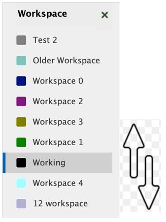 drag and drop workspace entries to reorganize