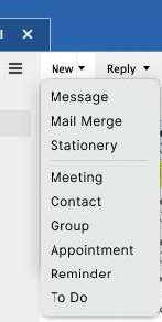 mail merge on dropdown menu in Notes UI