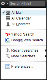 Search and Search menu always available above the sidebar