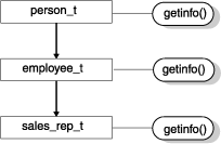 The person_t, employee_t, and sales_rep_t data types each have the getinfo() routine defined.