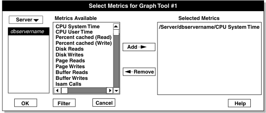 This figure is an illustration of the Select Metric Dialog Box.