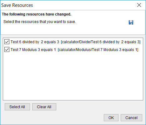 Image of the save resources dialog box.