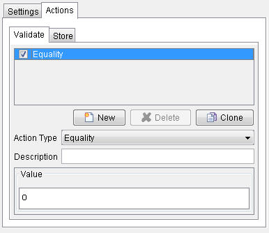 Actions tab in the SQL Command Action dialog box