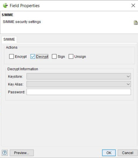 Image of the S/MIME security settings dialog box.