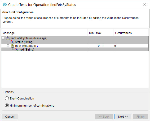 Image of the Structural Configuration dialog box.