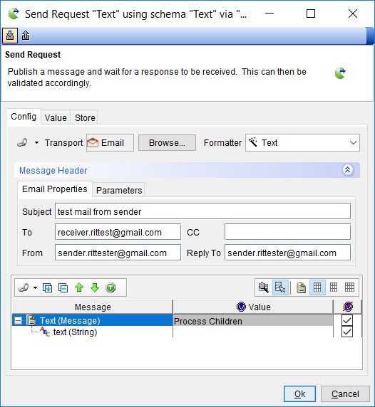 Image of the Send Request window.