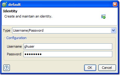 Configure Identity settings in the Identity window.