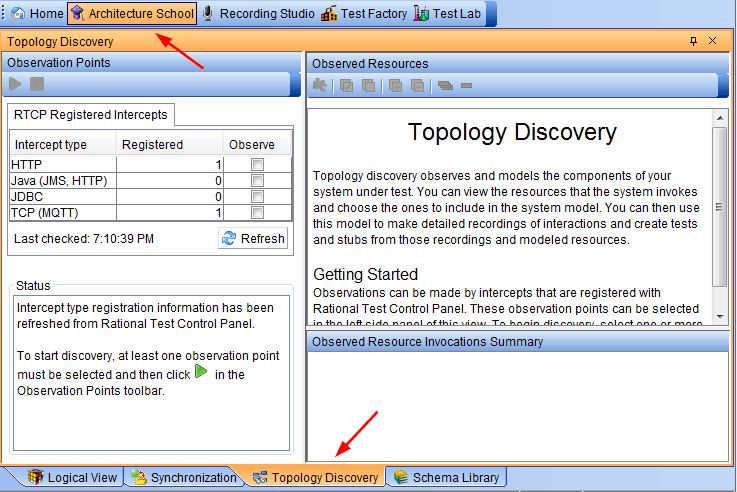 Image of the Topology Discovery tab.