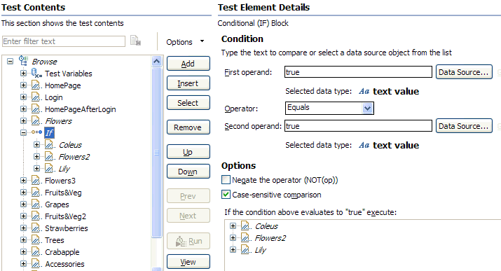 test items copied under if statement